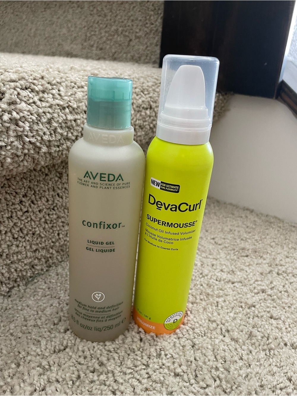 Aveda Confixor Liquid Gel and DevaCurl Supermousse